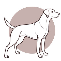 Dog Head Silhouette Icon Brown Line Art Vector Graphic