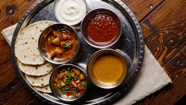 Chickpeas masala - chole masala or choley curry ,traditional north indian lunch, dinner menu served in a ceramic bowl, selective focus
