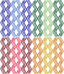 Rectangle shape seamless pattern in different colors