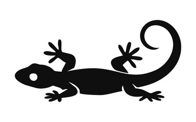 Silhouette gecko vector art illustration for reptile lovers and design projects featuring lizard graphics image