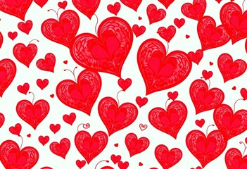 Intricate red heart pattern, stylish and romantic design,   red background,  design