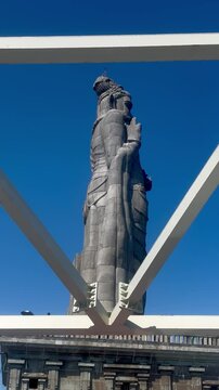 Iconic Thiruvalluvar statue as viewed from the glass bridge..