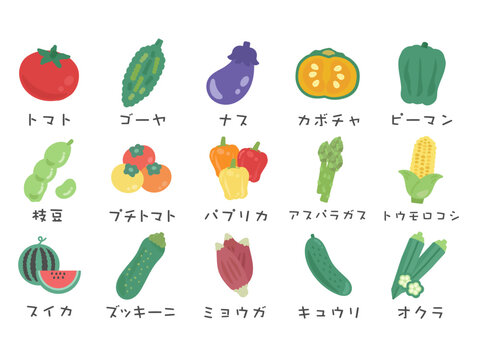 夏野菜　イラストセット