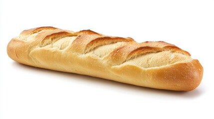 French baguette on white background