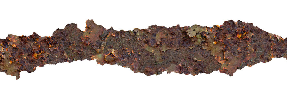 Rusted Grunge Metal Texture with Torn Edges on Transparent Background. Ideal for Creative Project. - Powered by Adobe