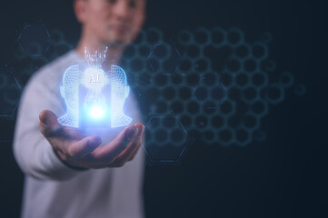 Man use technology to enhance global business capabilities, Modernization in Management Digital...