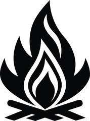 Flame Fire Silhouette Vector

