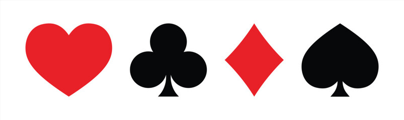 suit deck of playing cards. hearts diamonds clubs' spades symbol. transparent PNG and vector illustration.
