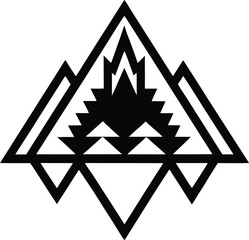 Tribal Mountain Symbol Vector


