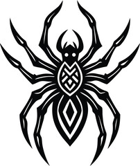 Aggressive Tribal Spider Tattoo
