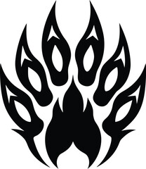 Bear Paw Tribal Flame Print


