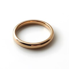 Elegant gold band ring with smooth finish on white background