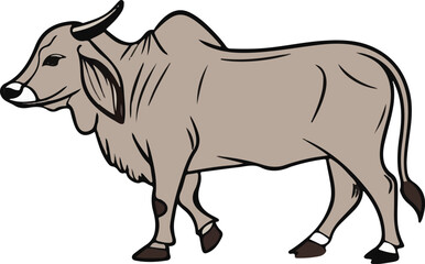 Fototapeta premium Hand-drawn cows in traditional illustration style showcase a calm presence and rural charm
