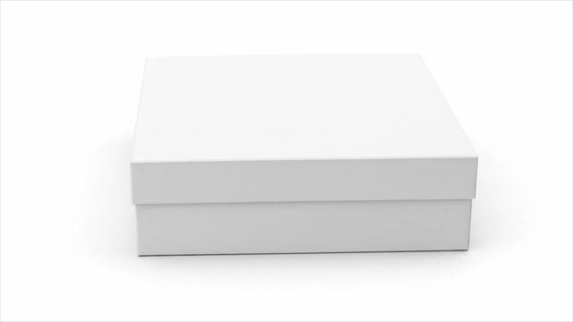 A plain white square box isolated on a clean white background.