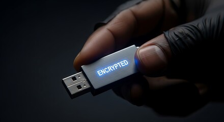 Encrypted USB Drive Data Security and Protection. (AI Generated)