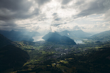 mountain landscape with clouds
