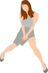 夏服を着た女性のイラスト