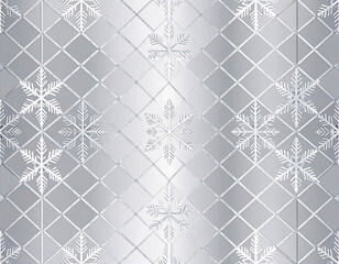 Silver Frost Metallic Grid Abstract Texture