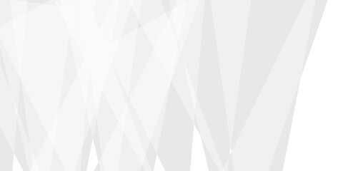 Abstract white and gray geometric overlay layer background on bright space with geometric decoration concept. Minimal futuristic element concept for poster, brochure, banner, wallpaper, cover, flyer.	
