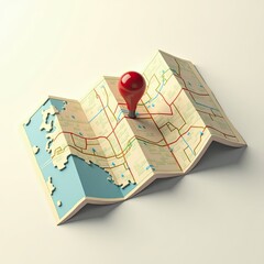 Topographical Map with Highway Arteries and Road Network Design