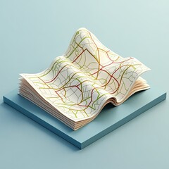 Topographical Map with Highway Arteries and Road Network Design