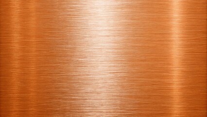 The brushed copper metal background features a smooth, reflective surface with subtle linear patterns