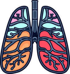 Lungs Anatomy: A Colorful Visual Representation of the Respiratory System