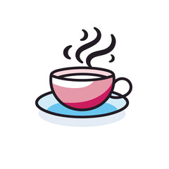 Aromatic Coffee Cup: A Simple and Stylish Vector Graphic