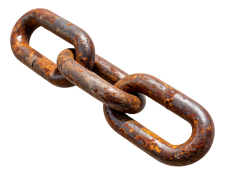  Rusty Metal Chain Link Isolated on Transparent PNG