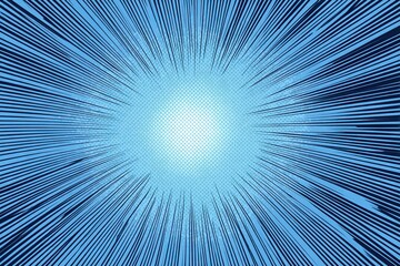 Blue comic book speed lines background vector illustration