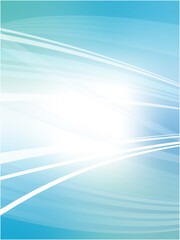 爽やかなウェーブラインのアブストラクト背景素材_ライトブルー