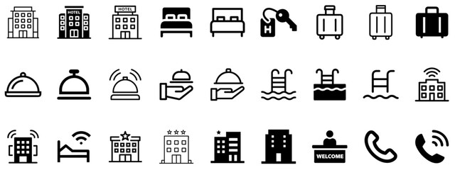 Hotel & Hospitality Icons  | Travel, Booking & Room Management Icons