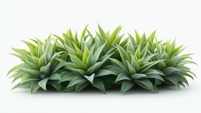 Lush Green Spiky Succulent Plants on White Background green spiky lush succulent plant foliage leaf - Powered by Adobe