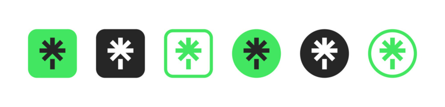 Set of green Linktree icons. Simple and clean Linktree icons for enhancing your online presence and directing traffic.