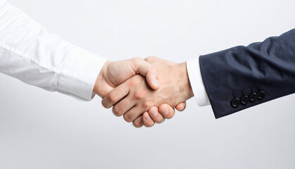 Professional Handshake Agreement on White Background