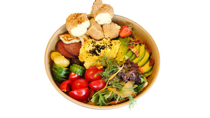 isolated athlete breakfast on a plate