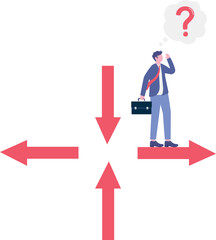 Decision making, decide the right way or choosing options, best alternative or solution to success

