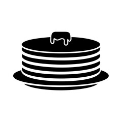 Stack of pancakes with syrup on a plate  