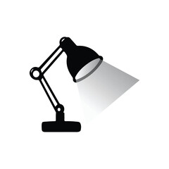 modern desk lamp vector illustration of a desk lamp with light, isolated lamp vector black