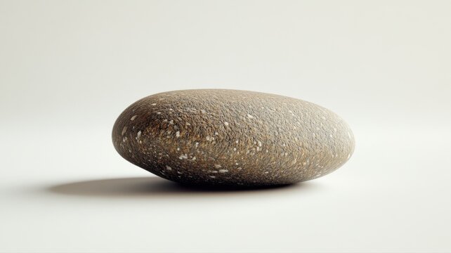 Smooth Grey Pebble on White Background Still Life pebble grey smooth background stone rock speckled