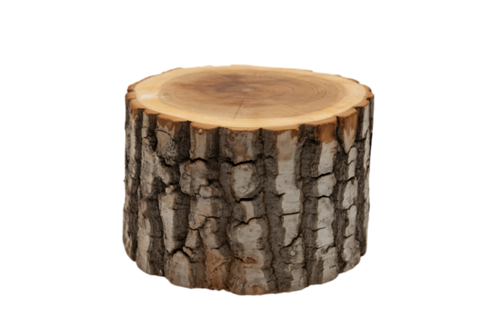 Wooden log slice isolated on transparent background - Powered by Adobe