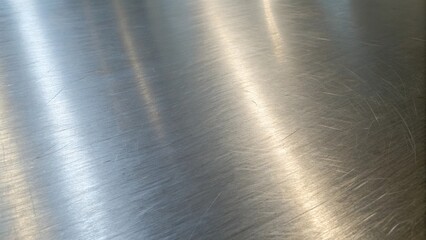 The smooth, shiny metal surface reflects light, creating a modern and industrial texture