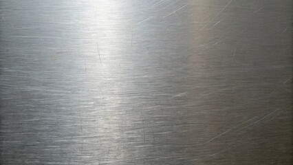 The brushed metal texture creates a modern and industrial background with subtle scratches