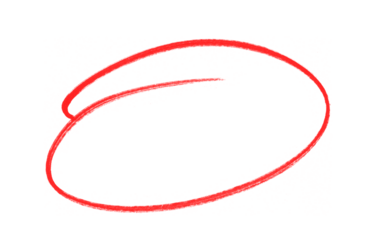 Hand-Drawn Circle round Highlights: Red Crayon, Marker, Pencil & Doodle Styles for Marking Text and More Isolated on Transparent Background
