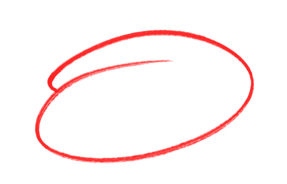 Hand-Drawn Circle round Highlights: Red Crayon, Marker, Pencil & Doodle Styles for Marking Text and More Isolated on Transparent Background