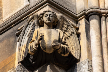 Stone Carving at St. John the Baptist Cathedral in Norwich, UK