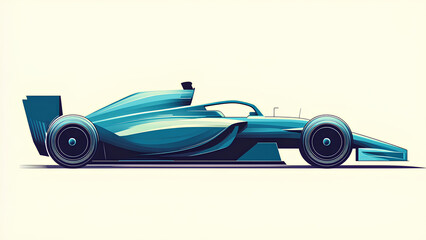 Minimalist F1 Car Design on White Background