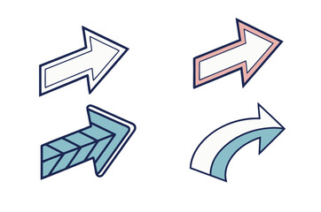 Modern Business Arrow Vector Set in Gradient Colors &ndash; Curved, Straight, Circular, and Broken Styles for UI and Infographics