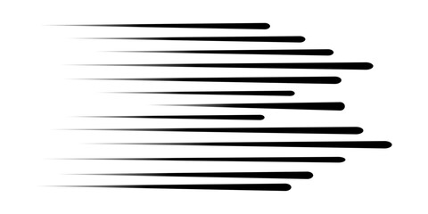Speed line anime fast effect, manga horizontal motion strips. Comic quick halftone movement. Abstract gradient. 