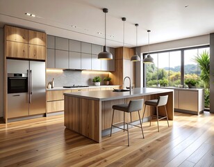 Modern kitchen with large island